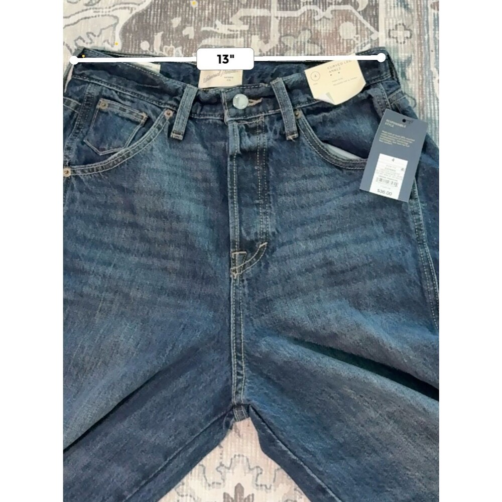 NWT Universal Thread Curved Leg Barrel Jeans High Rise Crop Ankle Size 4 - Picture 9 of 12